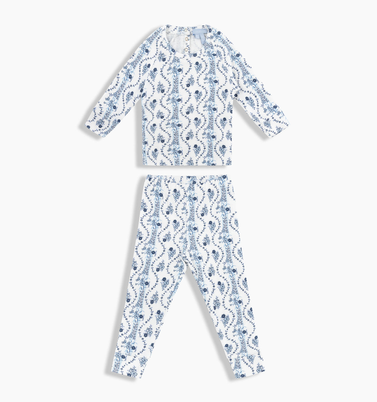 Couturebud The Tiny PJ Set - Blue Vine Stripe