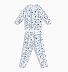 Couturebud The Tiny PJ Set - Blue Vine Stripe
