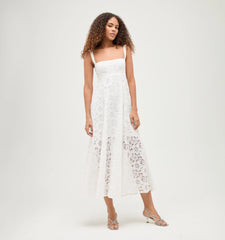 Couturebud The Lace Rowena Dress - White Floral Lace