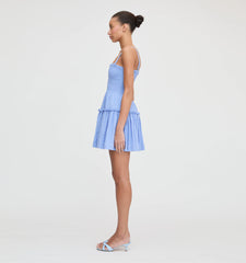 CouturebudThe Seraphina Mini Nap Dress - Bluebird Tonal Seersucker