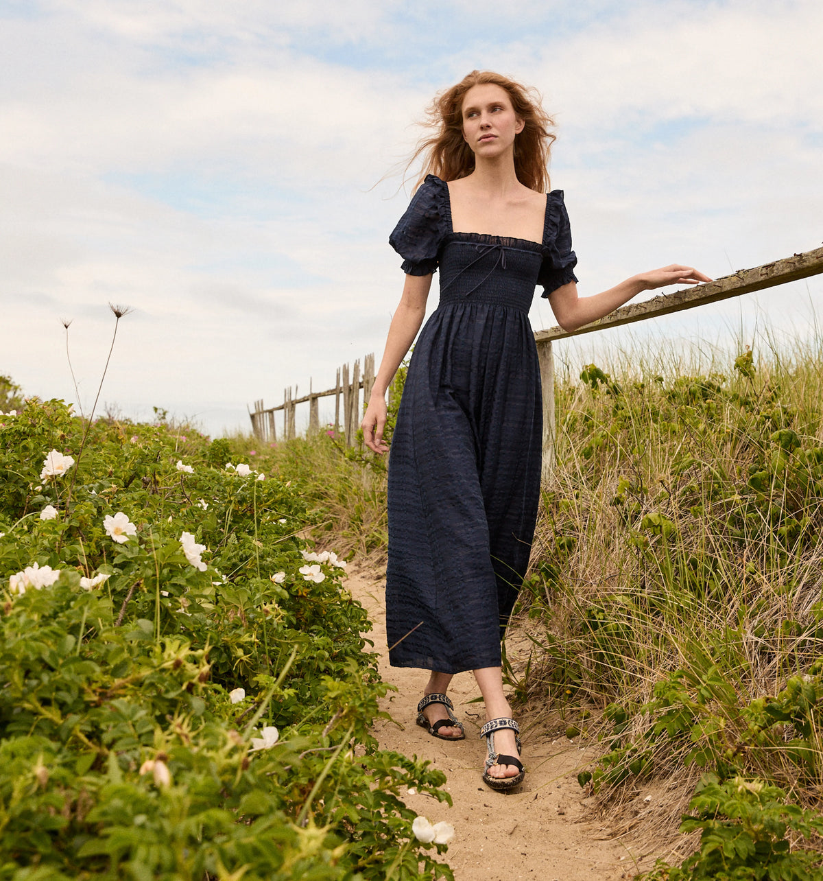 Couturebud The Scarlett Nap Dress - Navy Sheer Plaid