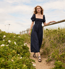 Couturebud The Scarlett Nap Dress - Navy Sheer Plaid