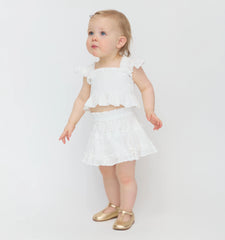 Couturebud The Baby Paz Set - White Linear Swiss Dot