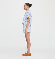 CouturebudThe Annette Top - Blue Block Print