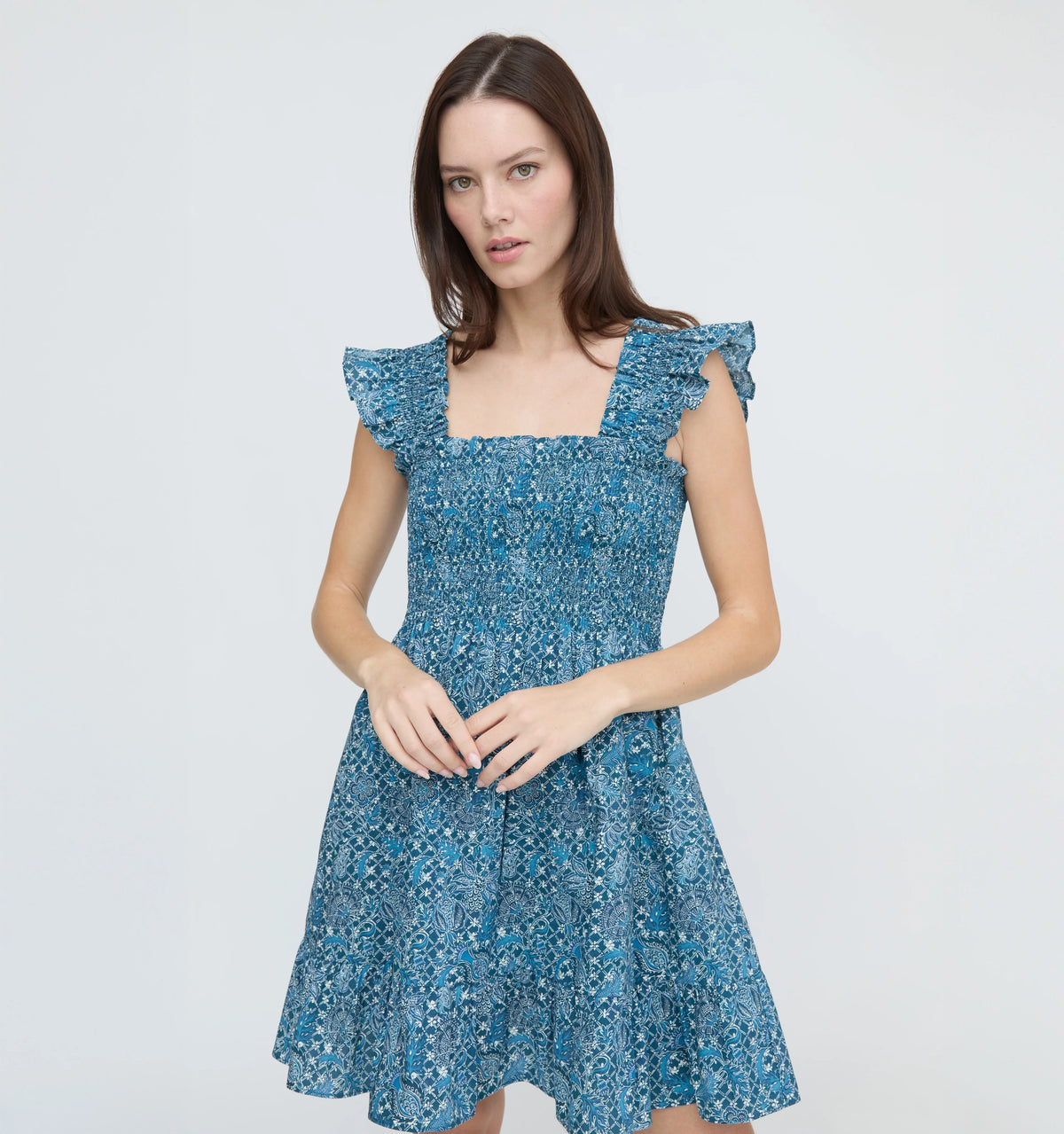 CouturebudThe Elizabeth Nap Dress - Navy Calico Trellis
