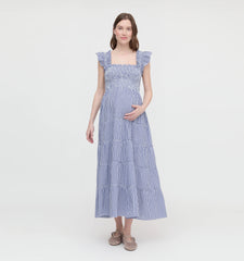 Couturebud The Maternity Ellie Maxi Nap Dress - Navy Gingham