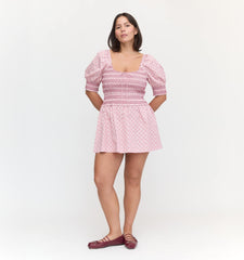 Couturebud The Madeline Nap Top - Rose Circular Lattice