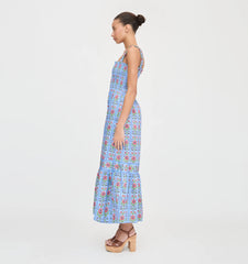 CouturebudThe Anjuli Nap Dress - Blue Floral Block Stripe