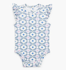 CouturebudThe Jillee Ruffle Onesie - White Cisco Trellis