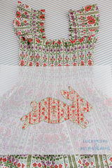 Couturebud The Hill House x Erica Wilson Bunny Pillow Canvas - Pink Emma Stripe