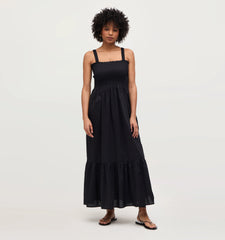 Couturebud The Anjuli Nap Dress - Black Cotton