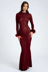 Patricia Leopard Burnout Velvet Backless Dress