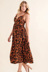 And The Why Leopard Print Plunge Maxi Dress