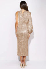 One-Shoulder Slit Bodycon Dress