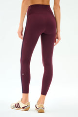 Mia Rigor Legging w/ Stripe - Dark Cherry/Indigo