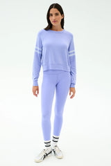Brooks Stripe Fleece Sweatshirt - Purple Haze/White