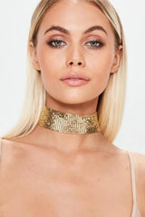 Punk Metal Sequin Necklace