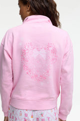 Couturebud x Roller Rabbit Sugarplum Lattice Half Zip Sweatshirt