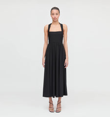 Couturebud The Fleur Midi Dress - Black Jersey