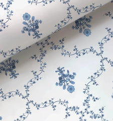 Couturebud Clay Coated Wallpaper - Blue Trellis