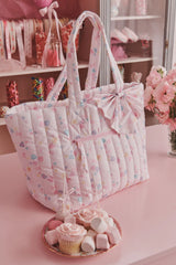 Couturebud x Roller Rabbit Candy Heart Stripe Bow Tote Bag