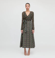 Couturebud The Aviva Wrap Top - Black Cisco Trellis