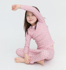 Couturebud The Tiny PJ Set - Rose Circular Lattice