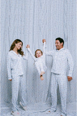 Couturebud x Roller Rabbit Starry Nights Lattice Long Sleeve Polo Pajamas