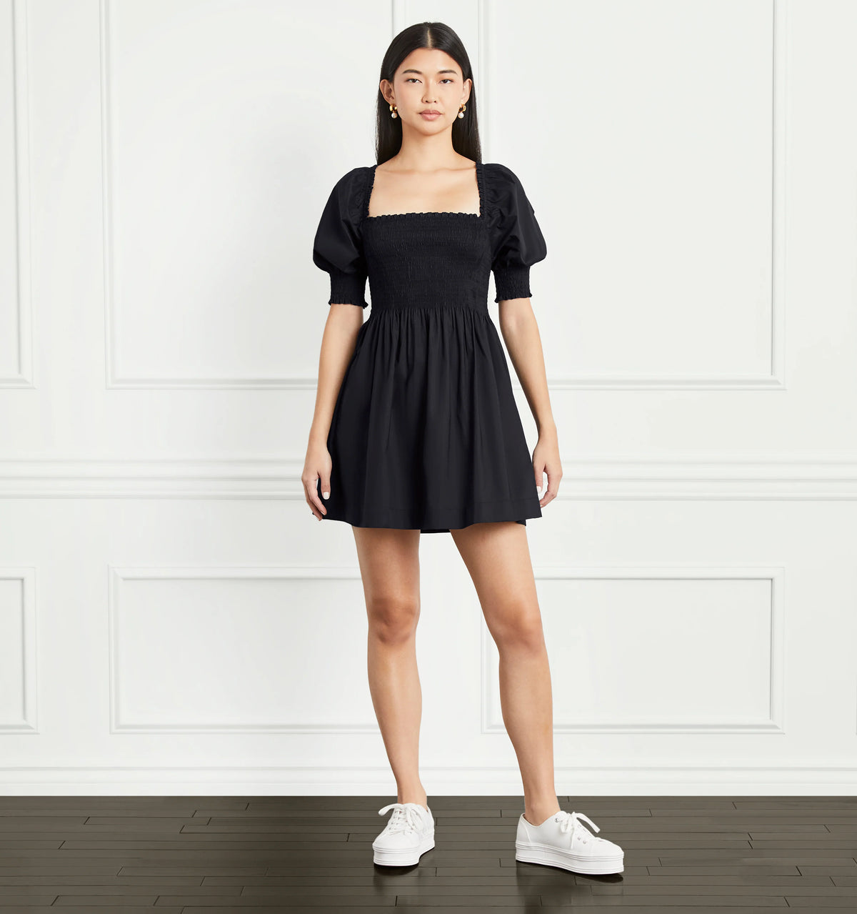 Couturebud The Athena Nap Dress - Black Cotton