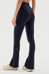Raquel High Waist Flare w/ Split Hem - Black