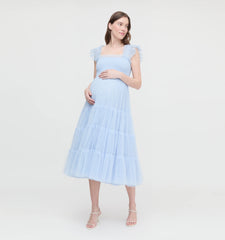 Couturebud The Maternity Tulle Ellie Nap Dress - Powder Blue