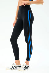 Ella High Waist Airweight 7/8 Black/Classic Blue
