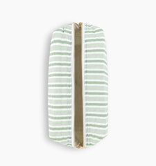 CouturebudThe Quilted Cosmetic Bag - Apple Green Stripe