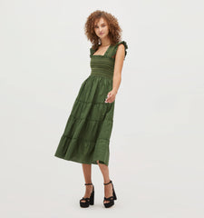 Couturebud The Ellie Nap Dress - Leaf Green Cotton