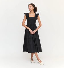 Couturebud The Ellie Nap Dress - Black Poplin