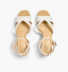 Couturebud The Lafayette Sandal - White Eyelet