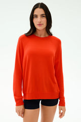 Andie Oversized Fleece Sweashirt - Lotus Red