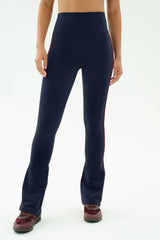 Raquel High Waist Flared Legging - Indigo/Dark Cherry