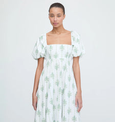 CouturebudThe Matilda Dress - Apple Green Basket Stripe