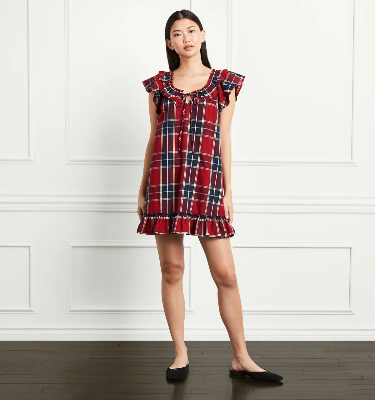 Couturebud The Cordelia Dress - Red Tartan