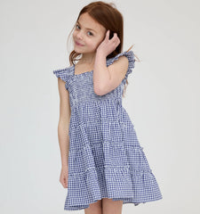 Couturebud The Tiny Ellie Nap Dress - Navy Gingham