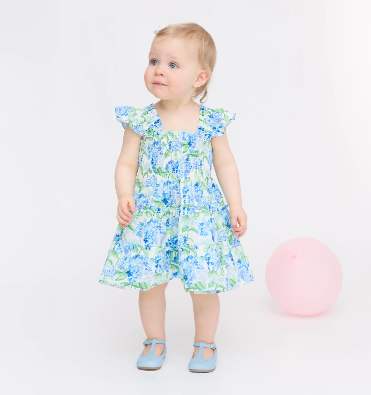 CouturebudThe Hill House x La Coqueta Baby Ellie Nap Dress - Blue Watercolor Hydrangea