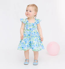 CouturebudThe Hill House x La Coqueta Baby Ellie Nap Dress - Blue Watercolor Hydrangea