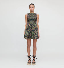 CouturebudThe Cosima Mini Nap Dress - Black Cisco Trellis