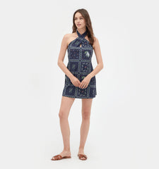 Couturebud The Nicolette Cover Up - Navy Floral Patchwork
