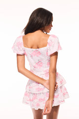 Ruffle Mini Summer Heirloom Print Skirt