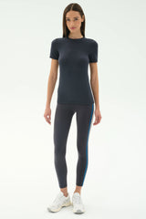 Louise Rib Short Sleeve - Graphite