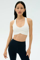 Airweight Bra with Ruching - White