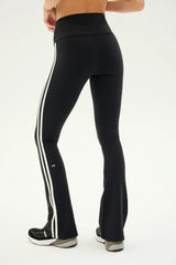 Raquel High Waist Flared Legging - Black/White