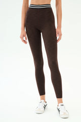 Bailey High Waist Active Rib 7/8 - Heather Dark Chocolate